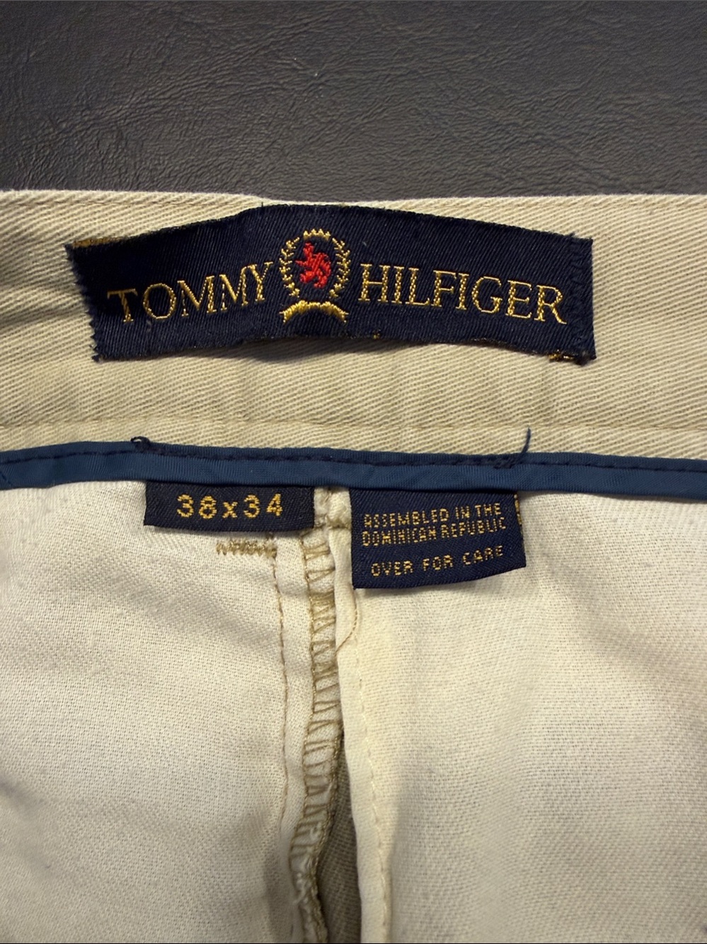 Tommy Hilfiger Cream Pants with Navy Trim - Picture 2 of 5